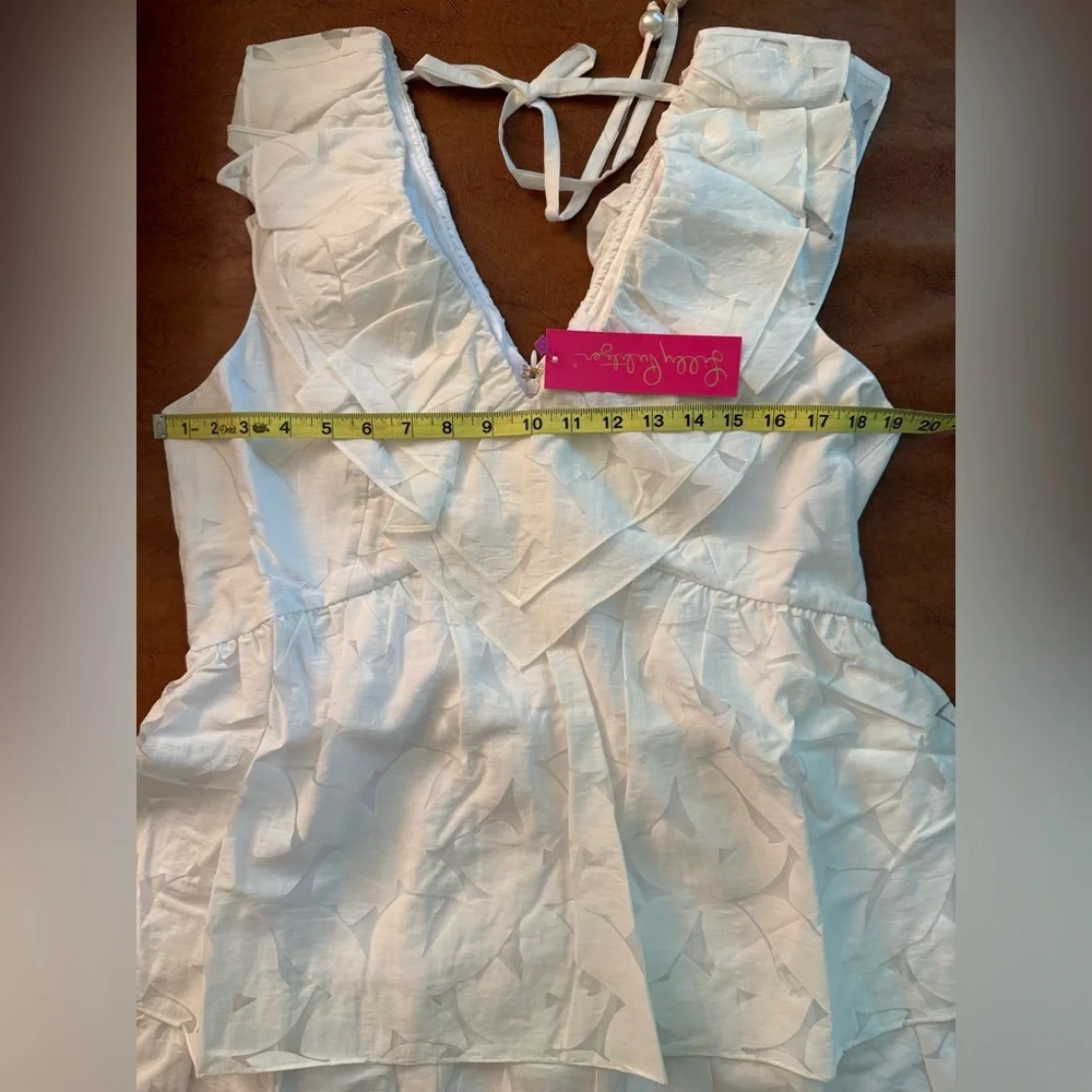 Lilly Pulitzer Ritamarie White Ruffle Tiered Mini Dress - Size 14 - MSRP$278 NWT - Picture 7 of 7